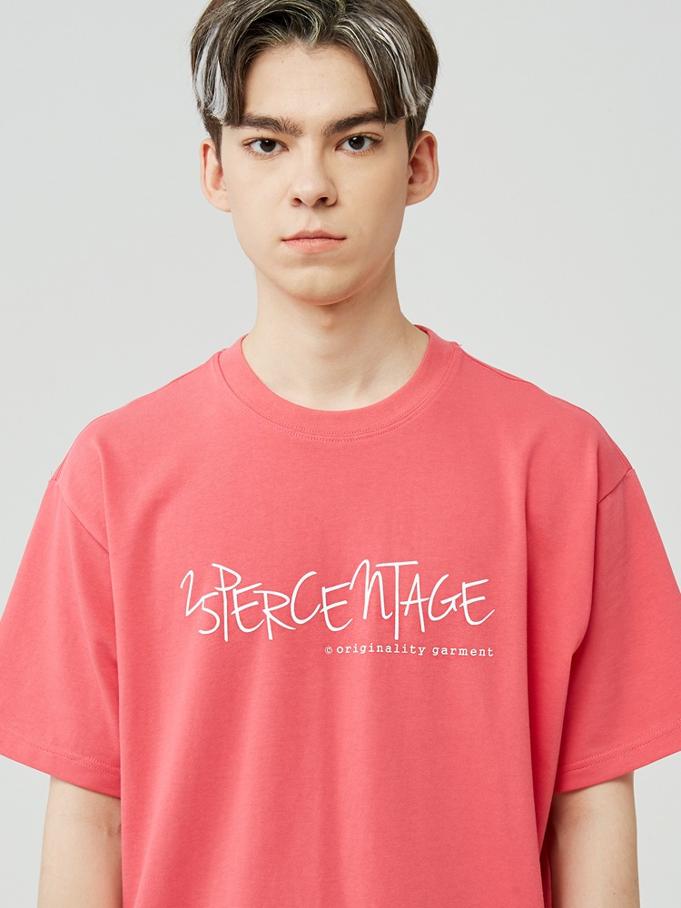 25P LETTERING LOGO T-SHIRT [dark pink]_반팔 티셔츠