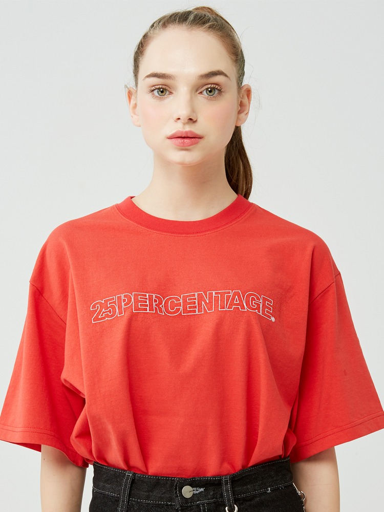 25P OUTLINE LOGO T-SHIRT [red]_반팔 티셔츠